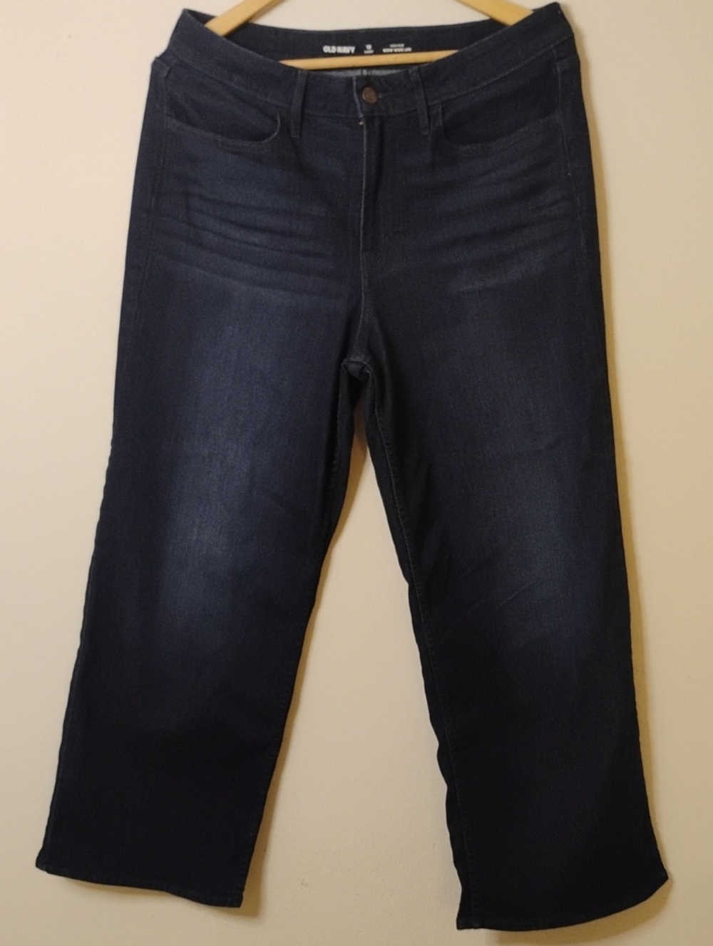Old Navy Navy Blue High-Rise Wow Wide Leg Jeans 12 Short